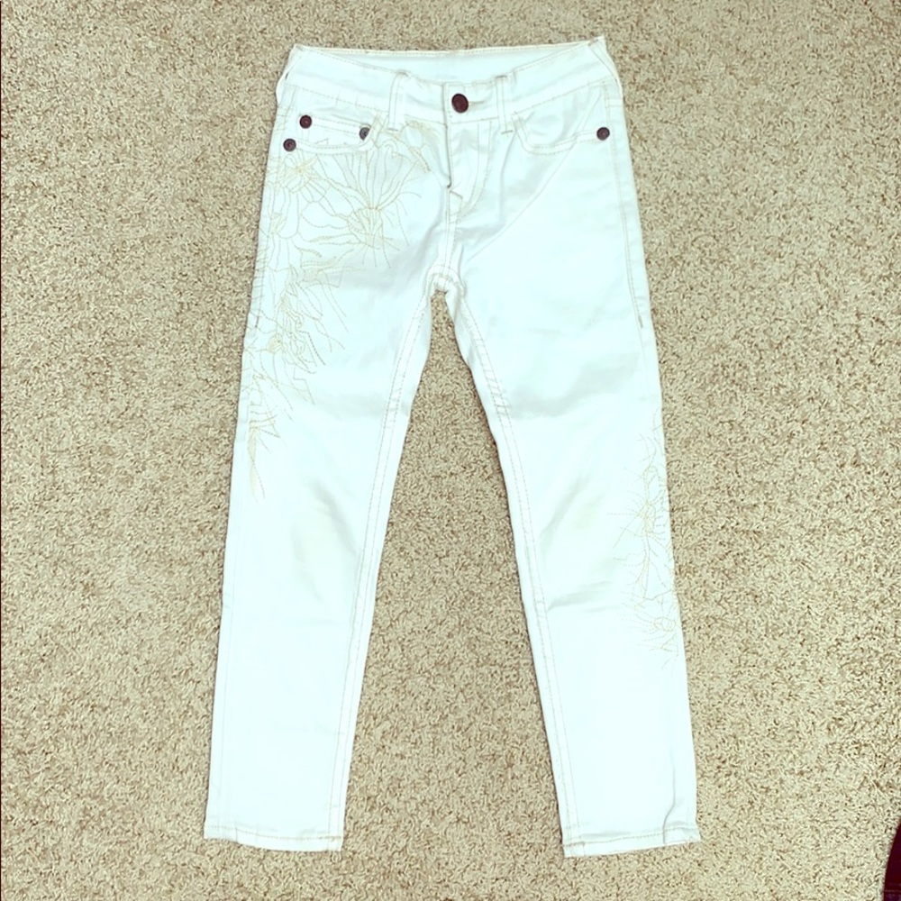 TRUE RELIGION embroidered jeans Girls size 6